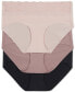 ფოტო #2 პროდუქტის b.tempt'd Women's 3-Pk. b.bare Lace-Trim Hipster Underwear