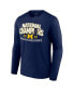 Men's Navy Michigan Wolverines College Football Playoff 2023 National Champions Schedule Long Sleeve T-shirt
