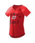 Women's Red Bubba Wallace Grand Slam Tri-Blend Notch V-Neck T-shirt