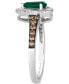ფოტო #3 პროდუქტის Costa Smeralda Emeralds (1/2 ct. t.w.) & Diamond (1/4 ct. t.w.) Halo Ring in 14k White Gold