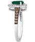 Costa Smeralda Emeralds (1/2 ct. t.w.) & Diamond (1/4 ct. t.w.) Halo Ring in 14k White Gold