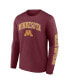 Фото #2 товара Men's Maroon Minnesota Golden Gophers Distressed Arch Over Logo Long Sleeve T-shirt