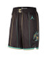 ფოტო #1 პროდუქტის Men's Black, Mint Charlotte Hornets 2022/23 City Edition Swingman Shorts