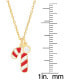 Фото #3 товара Macy's lab-grown White Sapphire (5/8 ct. t.w.) & Enamel Candy Cane & Bezel Drop Pendant Necklace in 14k Gold-Plated Sterling Silver, 16" + 2" extender