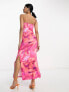 Фото #7 товара Vila cami midaxi dress in pink abstract print