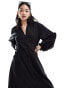 InWear Pattie linen blend balloon sleeve dress in black