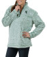 Фото #9 товара Women's Green Michigan State Spartans Sherpa Super Soft Quarter Zip Pullover Jacket