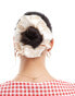 Фото #4 товара ASOS DESIGN scrunchie with satin frill edge in cream