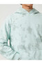 Kapşonlu Oversize Sweatshirt Şardonlu Uzakdoğu Işlemeli Soyut Desenli Cepli