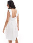 ASOS DESIGN square neck frill sleeve cami dress in ivory