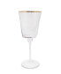 Square Shaped Rim Hammered Wine Glasses, Set of 6