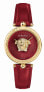 Фото #1 товара Versace Damenuhr Palazzo Empire Rot Leder Gold Stahlgehäuse 34mm VECQ00418