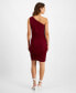 Фото #2 товара Women's Ruched One-Shoulder Mini Dress, Created for Macy's