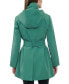 Фото #2 товара Women's Hooded Belted Zip-Front Rain Coat