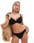 Фото #4 товара Peek & Beau Fuller Bust broderie high waist bikini bottom in black with bow detail