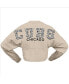 ფოტო #2 პროდუქტის Women's Cream Chicago Cubs Long Sleeve Cropped Jersey T-Shirt