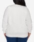 ფოტო #3 პროდუქტის Plus Size Classic Sherpa Floral Embroidered Sweater