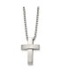 ფოტო #1 პროდუქტის Brushed and Polished Cross Pendant on a Box Chain Necklace