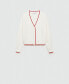 ფოტო #2 პროდუქტის Women's Contrasting Finish Cardigan