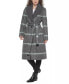 Фото #1 товара DKNY Women's Knit-Collar Belted Wrap Coat Charcoal Grey L