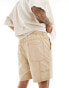 Native Youth contrast stitch utility shorts in beige