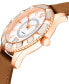 ფოტო #2 პროდუქტის Women's Venice Swiss Quartz Brown Faux Leather Watch 38mm