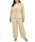 ფოტო #1 პროდუქტის Plus Size Crepe Two-Button Blazer Pantsuit