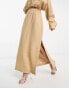 Фото #2 товара ASOS EDITION column midi skirt with side splits in camel