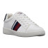 Ben Sherman Hampton Stripe Lace Up Mens White Sneakers Casual Shoes BSMHAMPSV-1