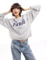 JJXX crew neck sweatshirt with Paris chest print in grey marl