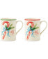 Фото #3 товара Mr & Mrs 2-Piece Porcelain Candy Cane Mug Set