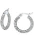 ფოტო #3 პროდუქტის Cubic Zirconia Pavé Small Hoop Earrings in Sterling Silver, 0.75", Created for Macy's
