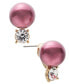 Фото #1 товара Gold-Tone Color Imitation Pearl & Crystal Stud Earrings, Created for Macy's