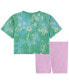 ფოტო #2 პროდუქტის Toddler Girls Boxy T-shirt and Bike Shorts, 2 Piece Set