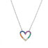 Фото #1 товара Delicate silver necklace Colorful heart AJNA0025