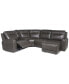 Фото #2 товара CLOSEOUT! Blairemoore 5-Pc. Leather Power Chaise Sectional with 1 USB Console and 1 Power Recliner, Created for Macy's