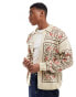 ASOS DESIGN relaxed knitted collared button through cardigan with Aztec pattern