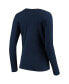 ფოტო #4 პროდუქტის Women's College Navy Seattle Seahawks Post Season Long Sleeve V-Neck T-shirt