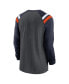 Фото #2 товара Men's Heathered Charcoal, Navy Chicago Bears Tri-Blend Raglan Athletic Long Sleeve Fashion T-shirt
