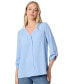 ფოტო #1 პროდუქტის Women's Long Sleeve Collarless Tunic with D-Rings Top