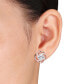 ფოტო #2 პროდუქტის White Topaz Floral Swirl Stud Earrings (5-1/7 ct. t.w.) in 18k Rose Gold-Plated Sterling Silver
