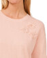Фото #3 товара Women's Embellished Embroidered 3/4-Sleeve Sweater