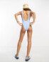 Фото #6 товара Reclaimed Vintage scoop front swimsuit in texture in blue