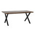 Dining Table Black Metal Brown 180 x 90 x 75 cm DMF