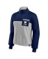 Women's Navy, Heathered Gray Notre Dame Fighting Irish Sideline to Sideline Colorblock Quarter-Zip Jacket