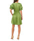 Women's V-Neck Tiered Bubble Puff Sleeve Mini Dress