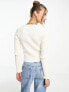 & Other Stories tie front frill sleeve cardigan in off white