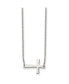 ფოტო #1 პროდუქტის Polished Sideways Cross on a 16 inch Cable Chain Necklace