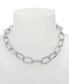 ფოტო #2 პროდუქტის Silver Textured Chain Collar Necklace