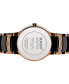 ფოტო #3 პროდუქტის Women's Swiss Centrix Diamond Accent Black High-Tech Ceramic and Rose Gold-Tone PVD Stainless Steel Bracelet Watch 28mm R30555712